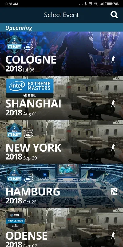 ESL Event App screenshot 1